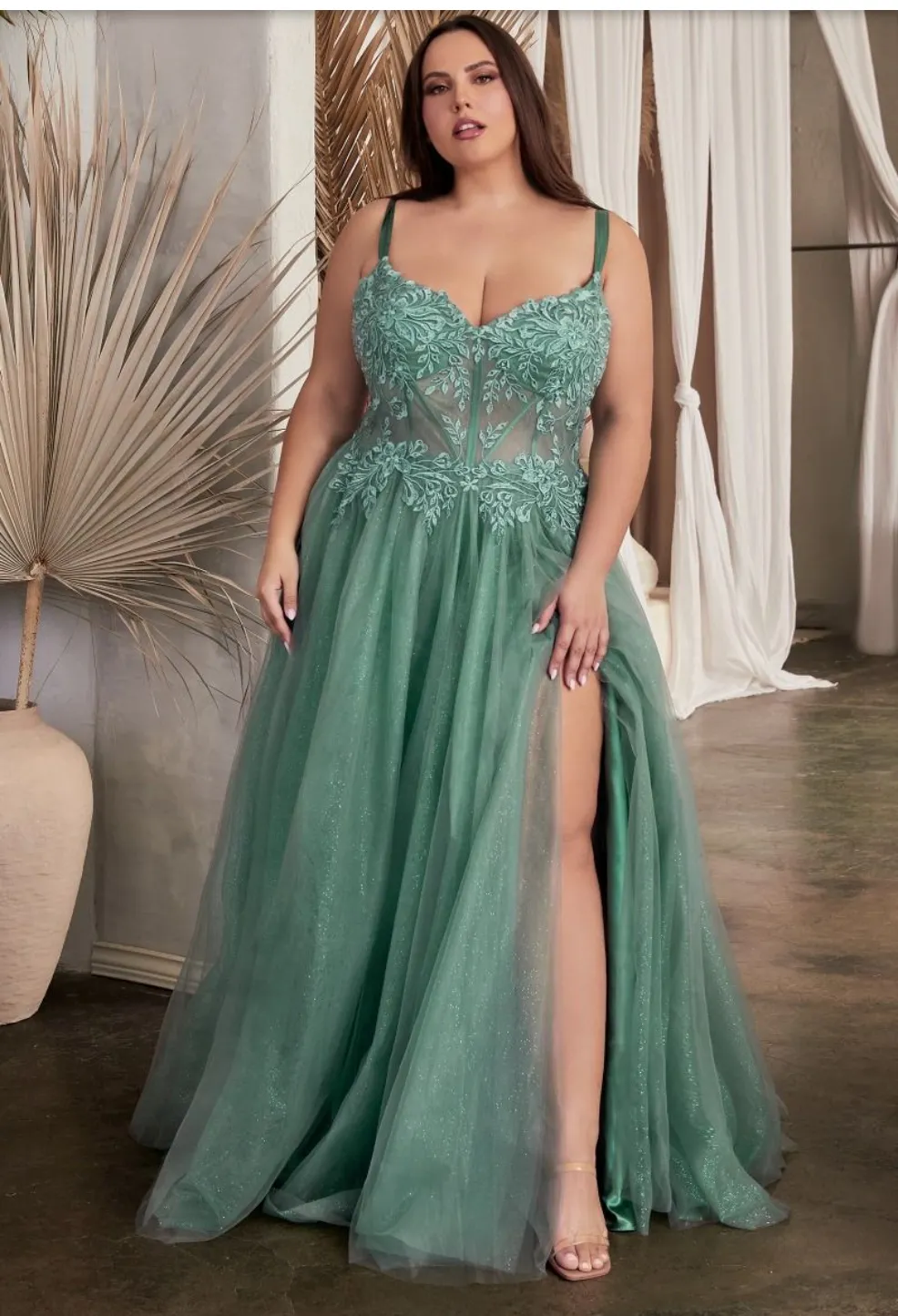 LACE A-LINE TULLE GOWN