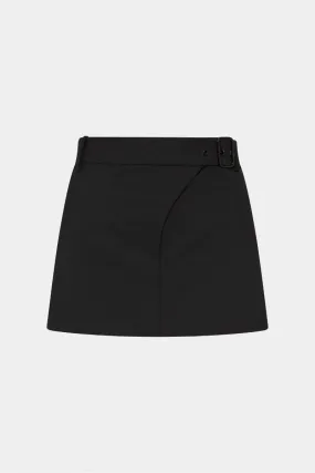 LEONARDO BELTED MINI SKIRT-BLACK