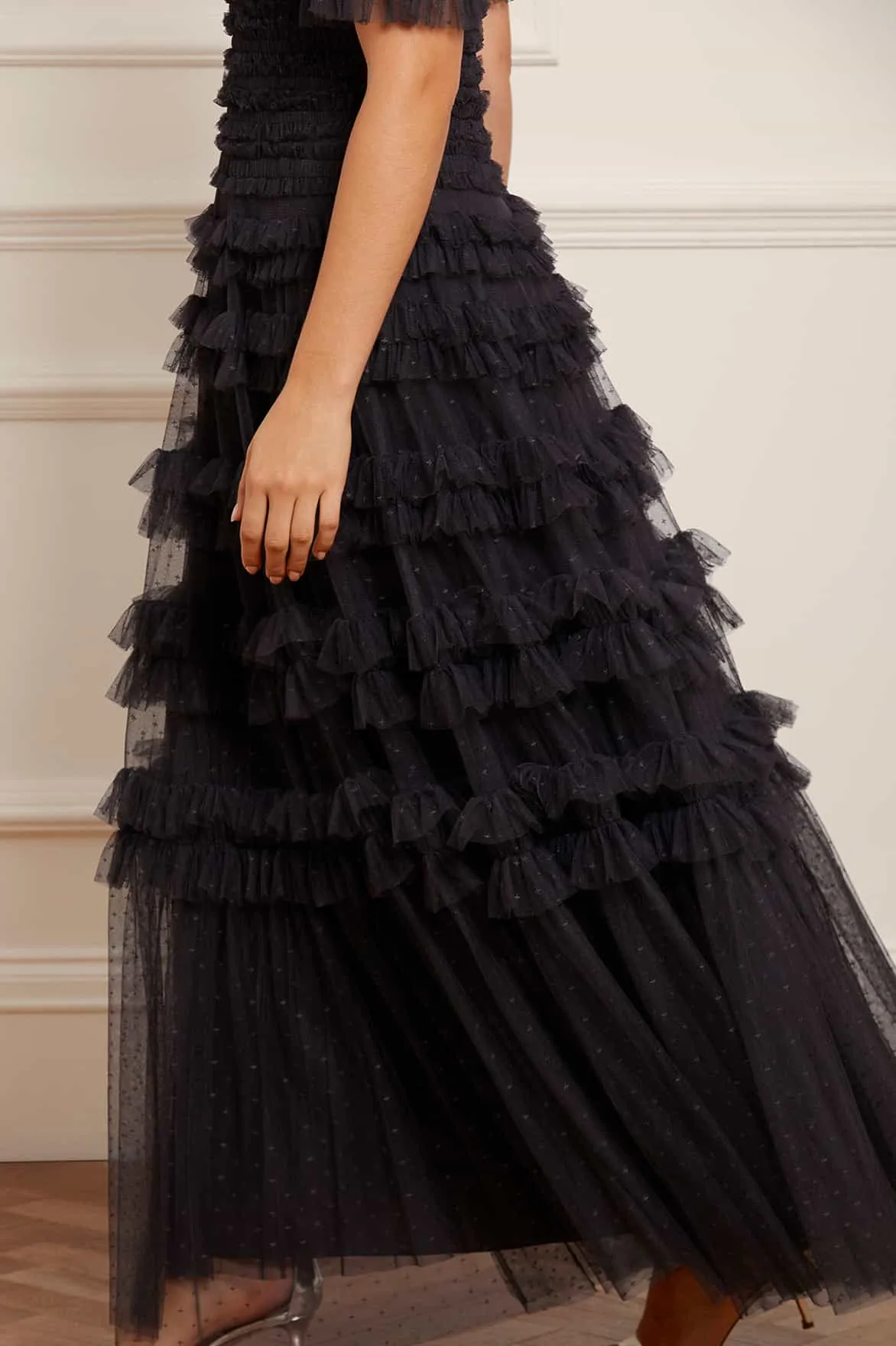 Lisette Ruffle Off Shoulder Gown