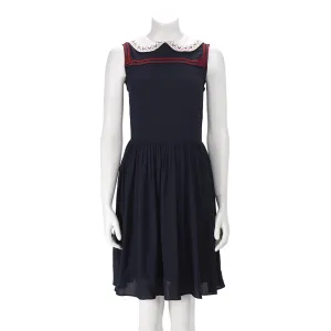 Miu Miu Navy Embroidered Dress IT 36