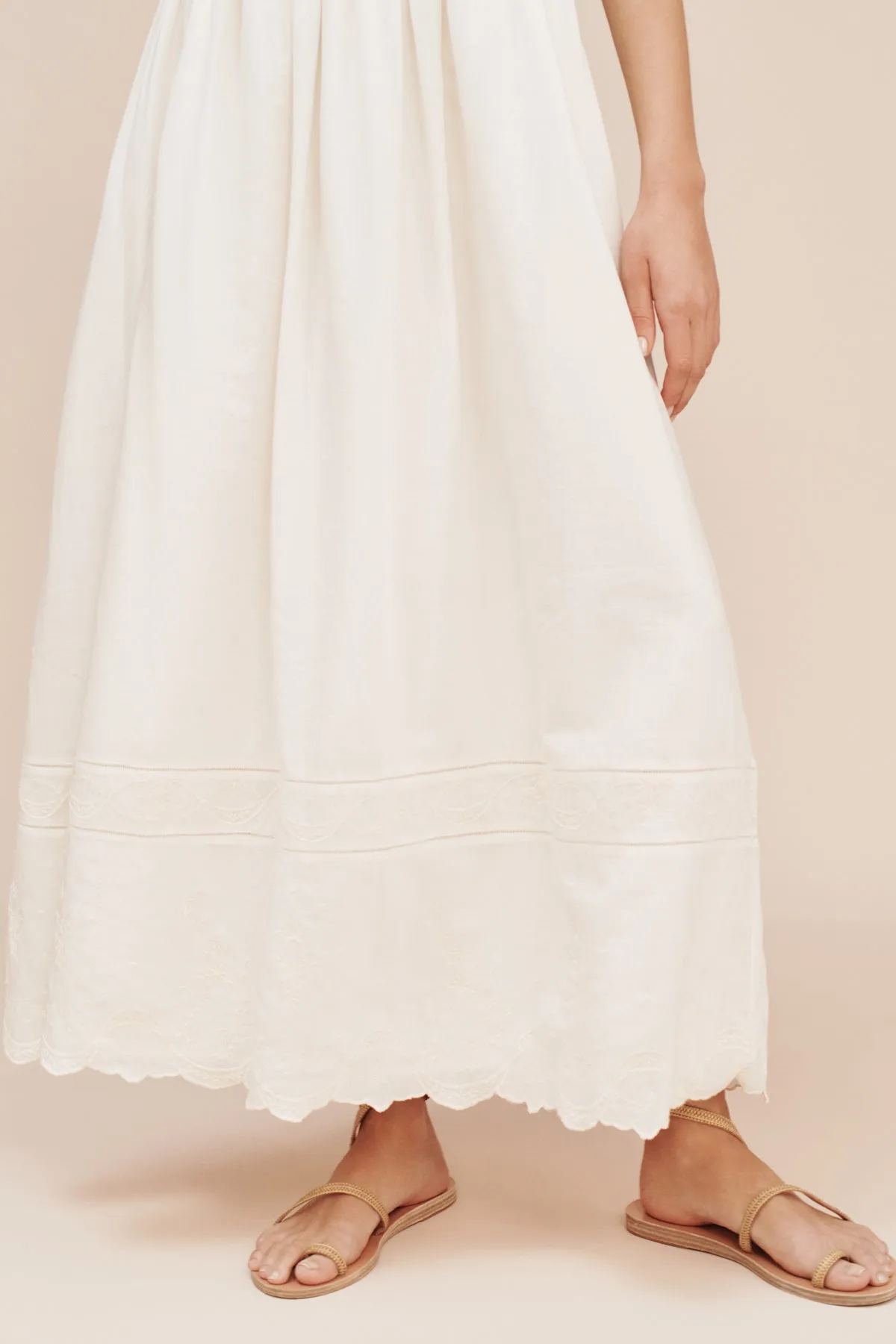 MYLAH STRAPLESS DRESS - CREAM