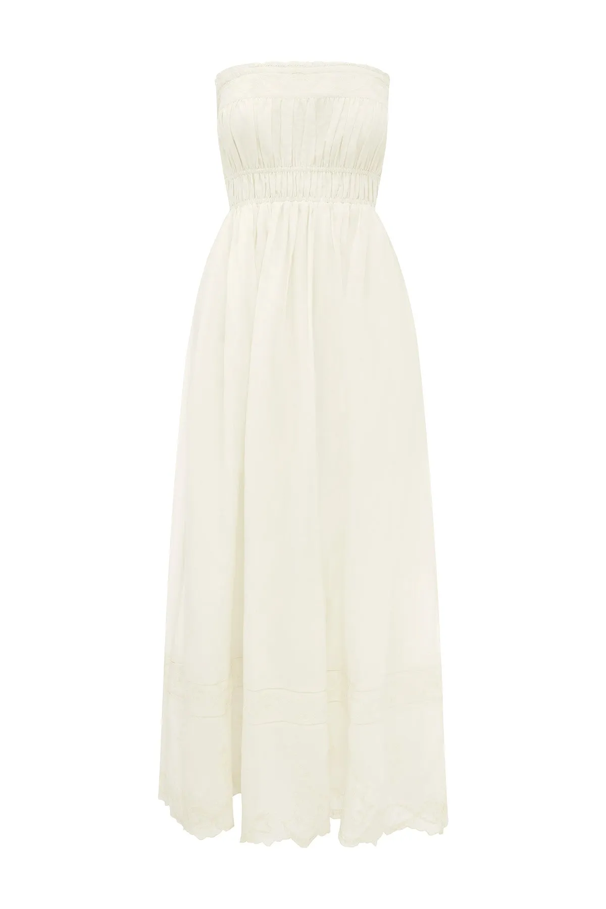 MYLAH STRAPLESS DRESS - CREAM