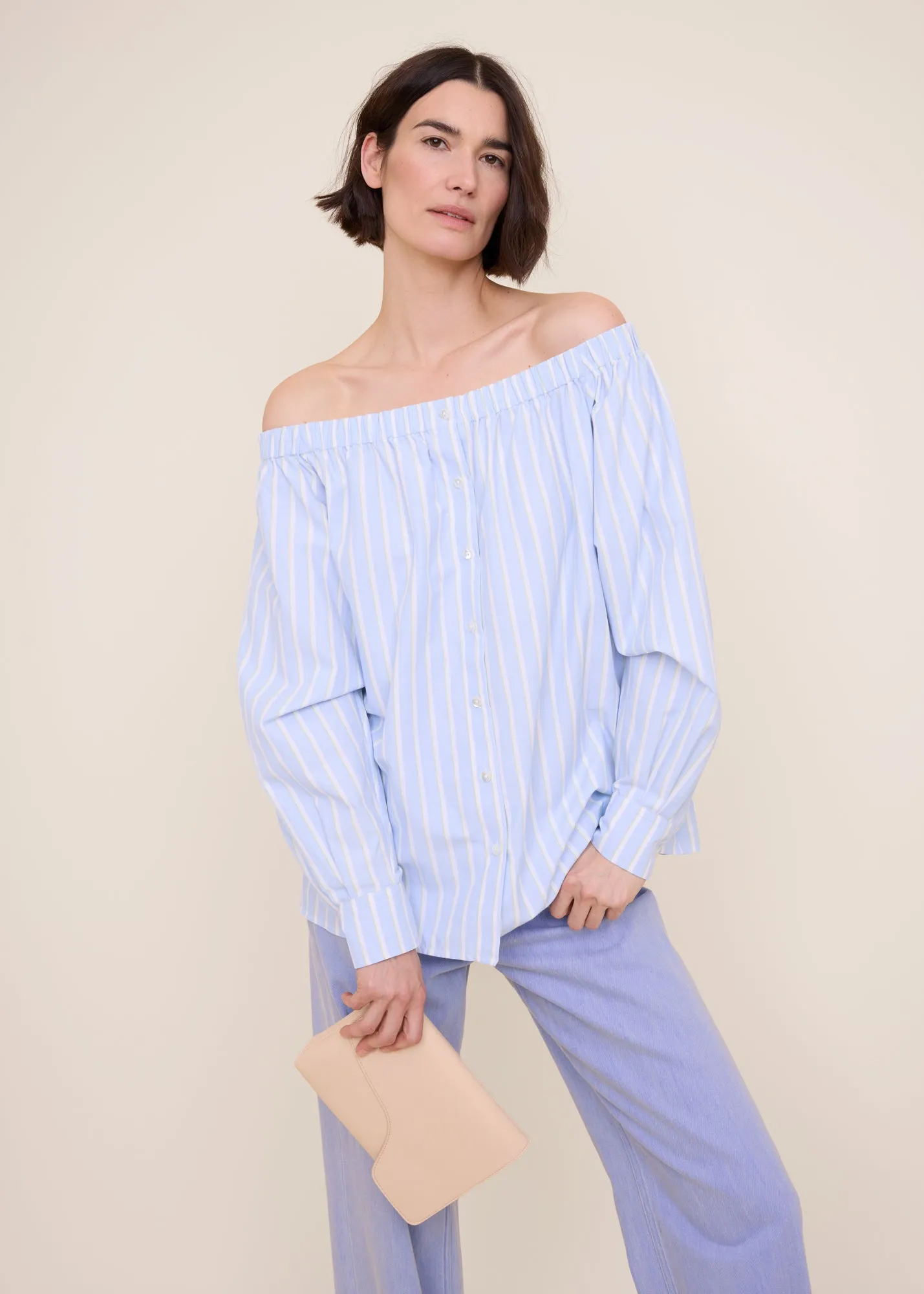 Off shoulder cotton blouse