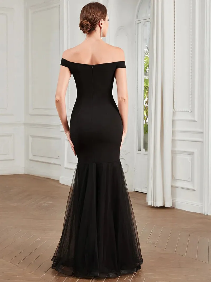 Off-Shoulder Mermaid Full Length Evening Dress