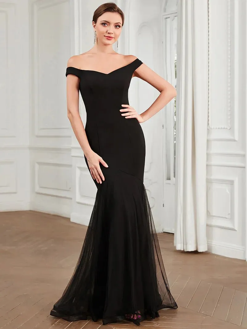 Off-Shoulder Mermaid Full Length Evening Dress