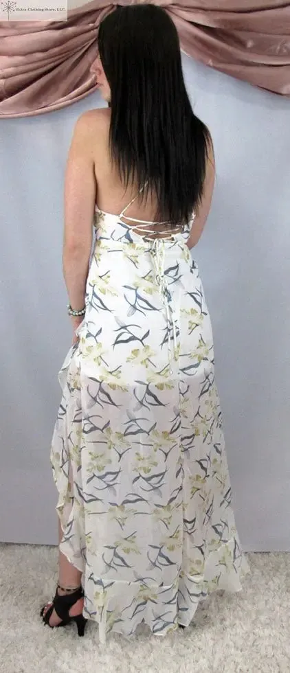 Open Back Floral Midi Dress