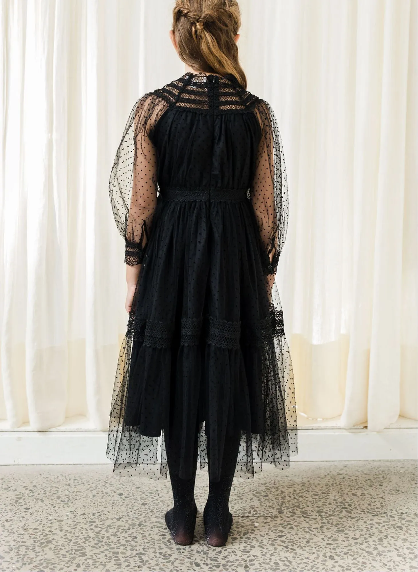 Petite Amalie Tulle Crochet Lace Dress