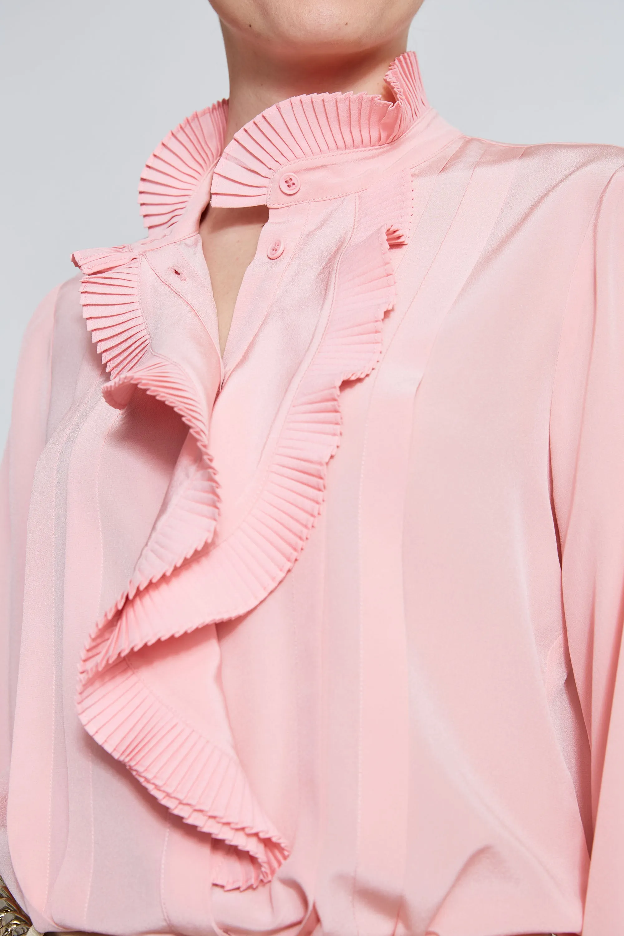 Pleated Silk Shirt