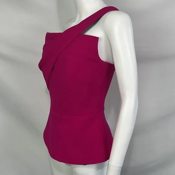 Roland Mouret Pink One Shoulder Top