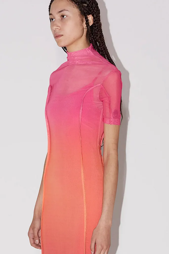 SAEMDI GRADIENT MESH DRESS