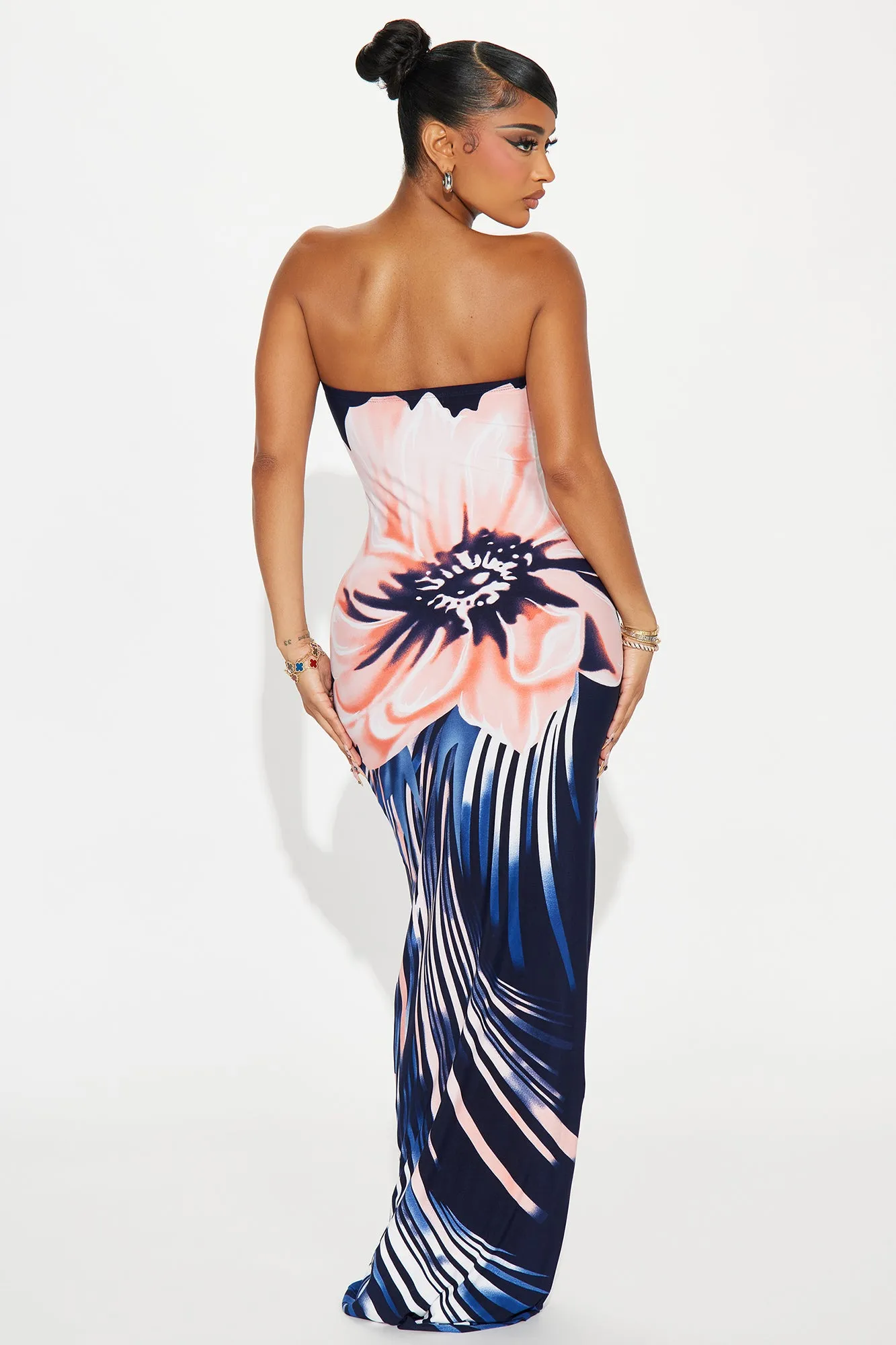 Sarah Floral Maxi Dress - Navy/combo