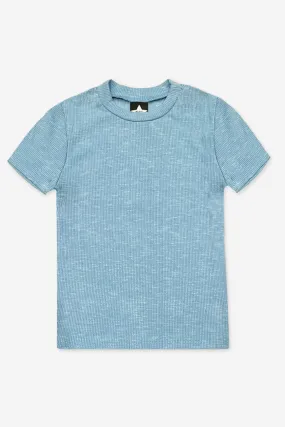 Short Sleeve Baby Tee - Teal Slub Rib