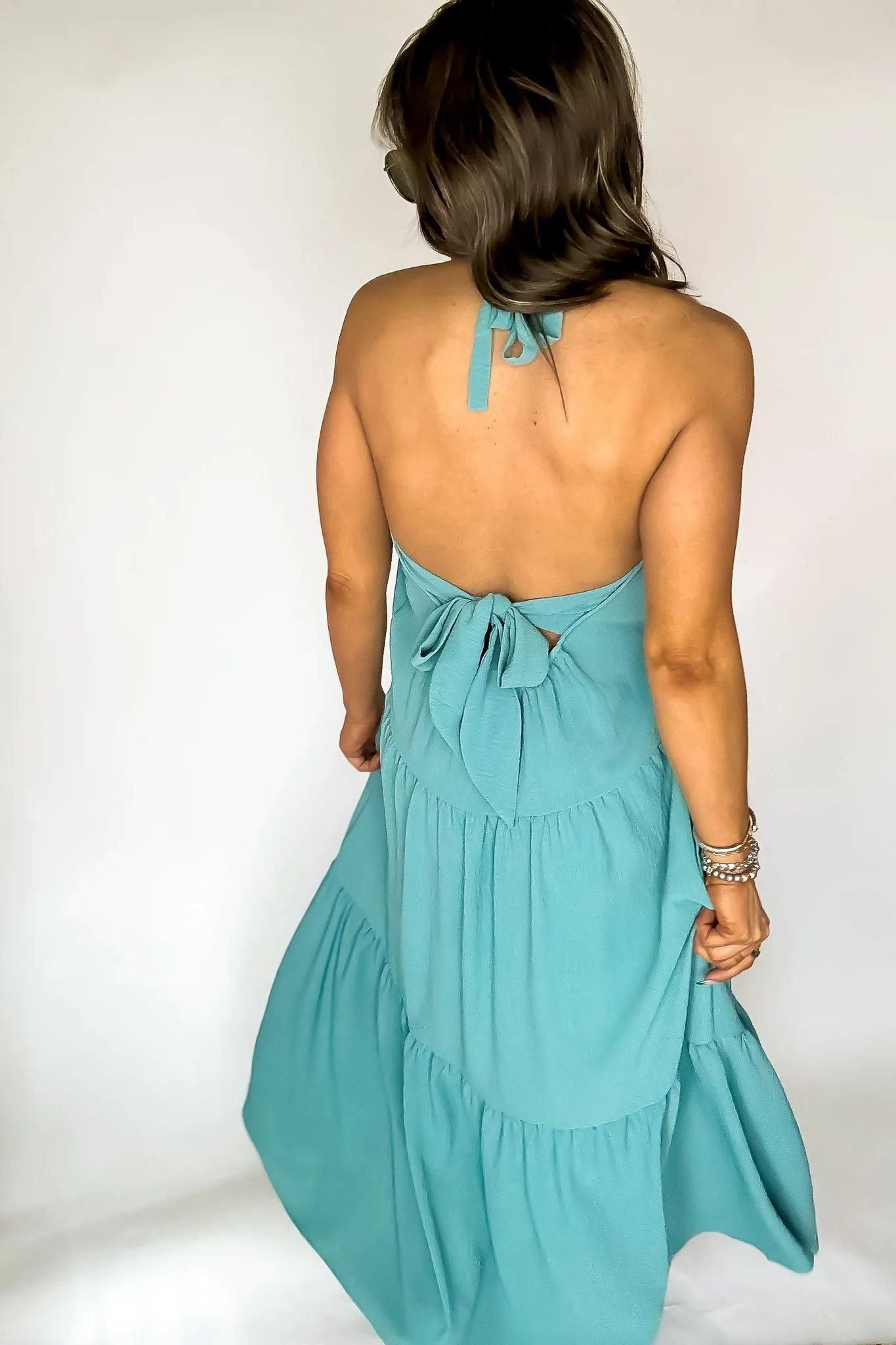 Simply Awesome Teal Halter Maxi