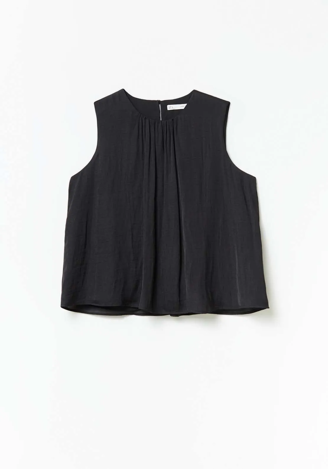 Sleeveless Fluid Pleated Top