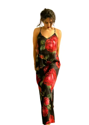 Slip Dress  - Red Roses