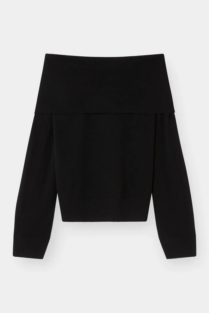 THE CASHMERE OFF SHOULDER - BLACK