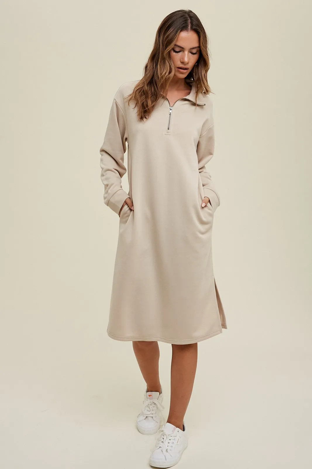 The Hardy Half-Zip Mock Neck Dress