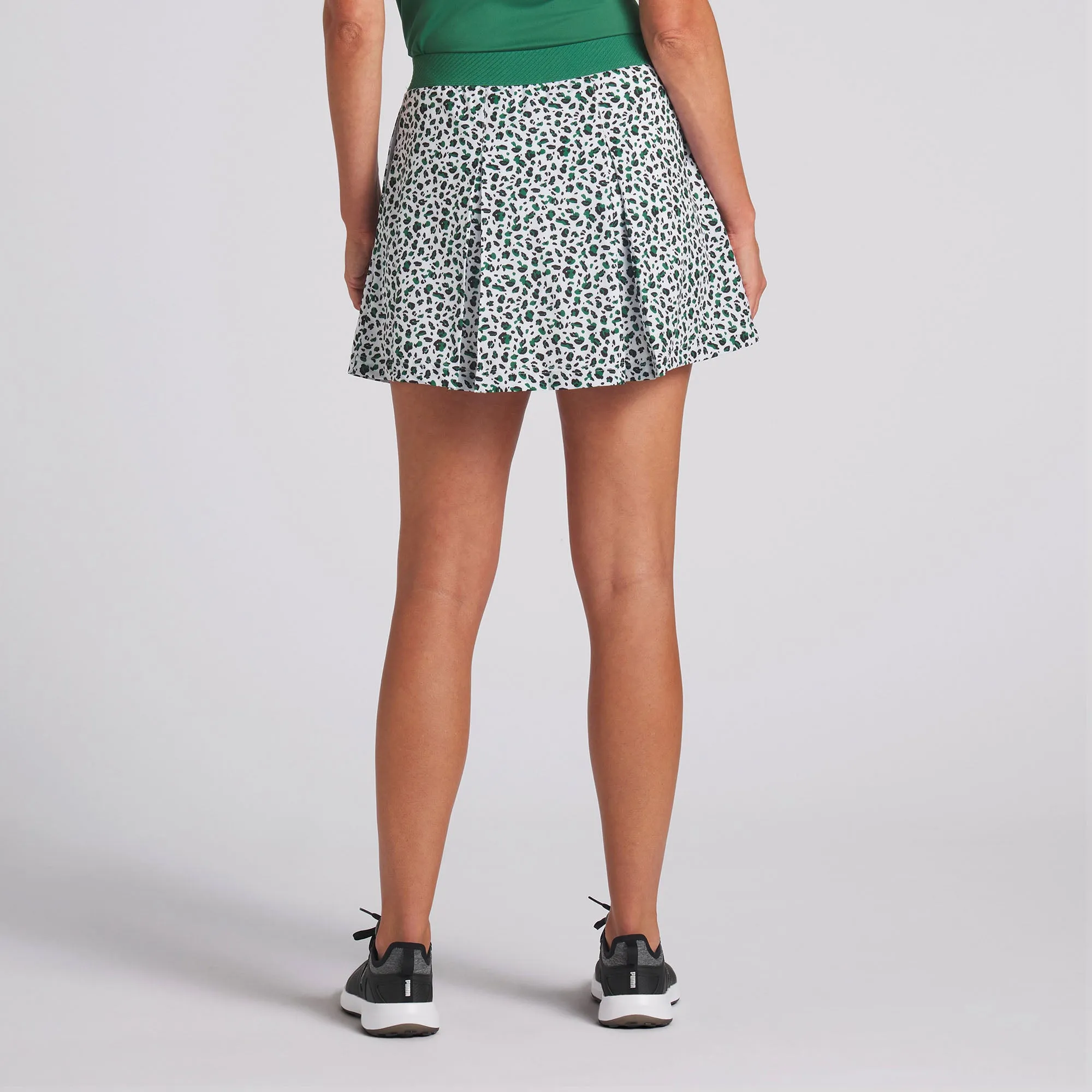 Stylish Womens Pleated Leopard Print Golf Skirt